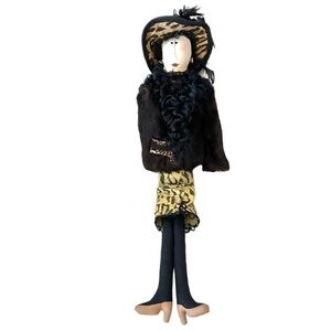 CARMEN MANAGO FIONA DOLL Collectible Shelf Sitter Elegant Black Gold Fashion